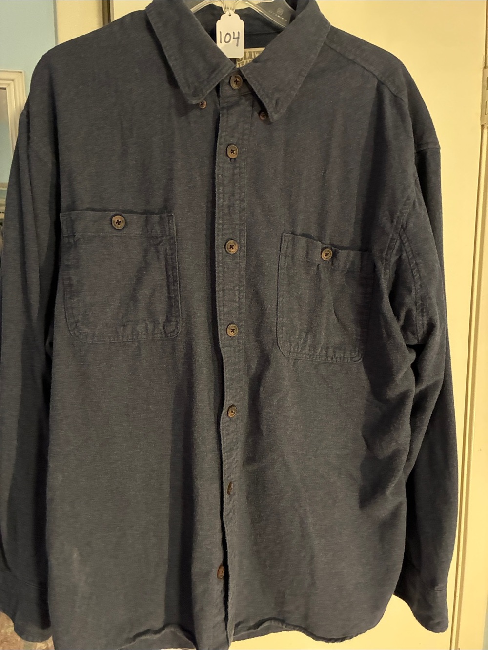 Duluth Trading Co Navy Long-Sleeve Button-Down Work Shirt